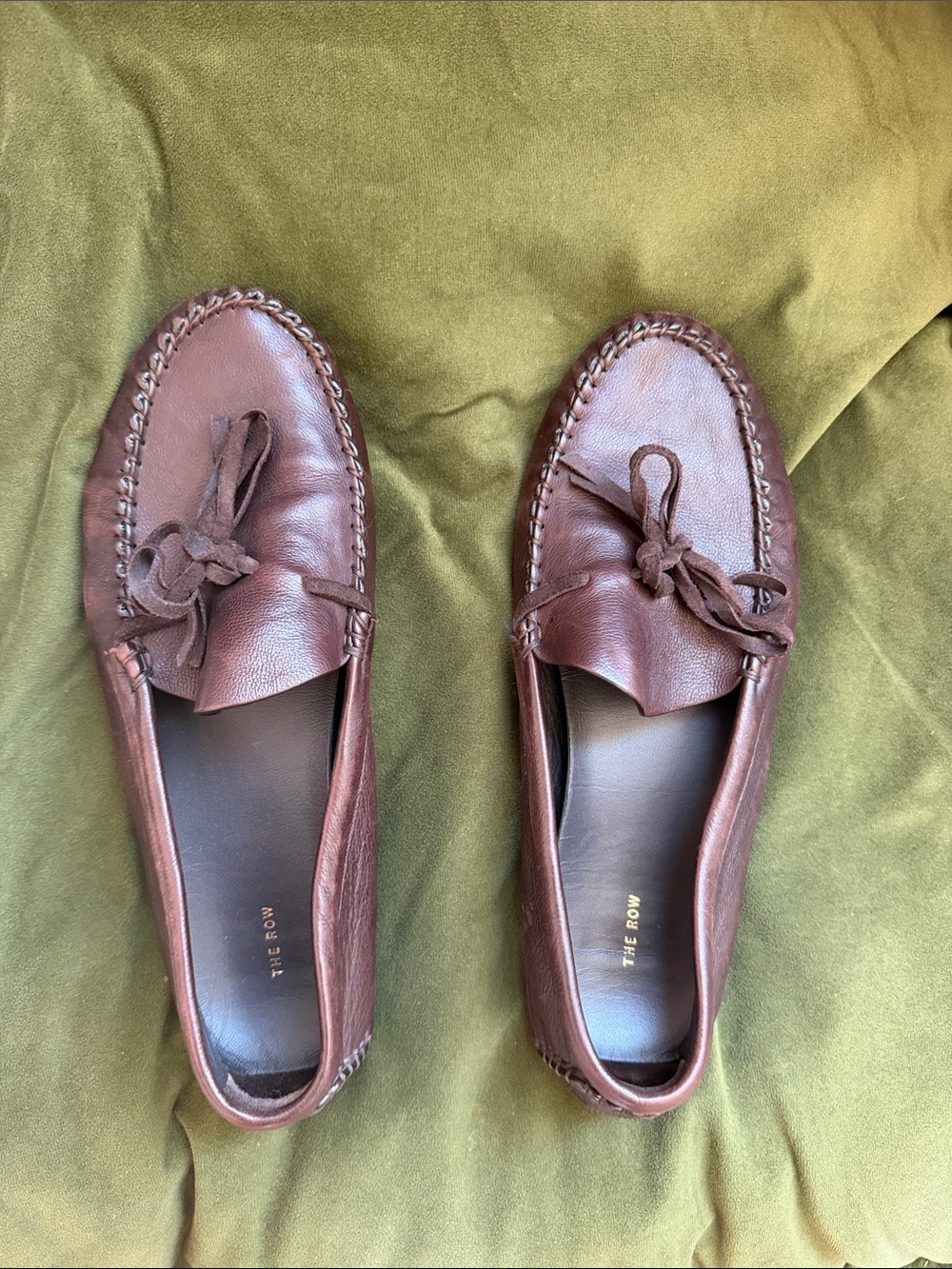 The Row Brown Leather Tassel Loafers